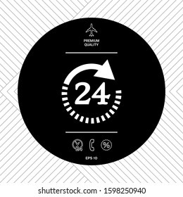 Open around the clock symbol icon. Opening hours symbol icon. Graphic elements for your design