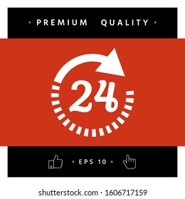 Open around the clock symbol icon. Opening hours icon. Graphic elements for your design