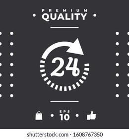 Open around the clock symbol icon. Opening hours icon. Graphic elements for your design
