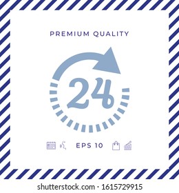 Open around the clock symbol icon. Opening hours icon. Graphic elements for your design