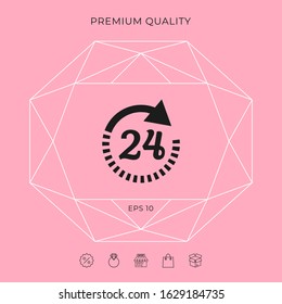 Open around the clock symbol icon. Opening hours icon. Graphic elements for your design