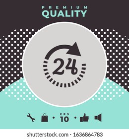 Open around the clock symbol icon. Opening hours icon. Graphic elements for your design