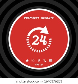 Open around the clock symbol icon. Opening hours icon. Graphic elements for your design