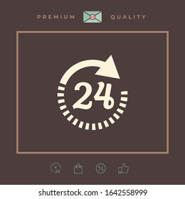 Open around the clock symbol icon. Opening hours icon. Graphic elements for your design