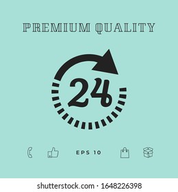 Open around the clock symbol icon. Opening hours icon. Graphic elements for your design