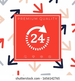 Open around the clock symbol icon. Opening hours symbol icon. Graphic elements for your design