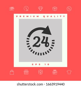 Open around the clock symbol icon. Opening hours icon. Graphic elements for your design