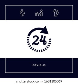 Abra el icono del símbolo del reloj. Icono de horas de apertura. Elementos gráficos para el diseño