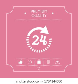 Open around the clock symbol icon. Opening hours icon. Graphic elements for your design