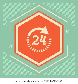 Open around the clock symbol icon. Opening hours icon. Graphic elements for your design