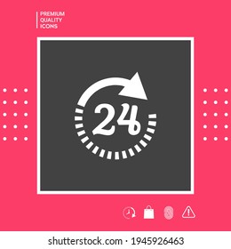 Open around the clock symbol icon. Opening hours icon, elements for your design