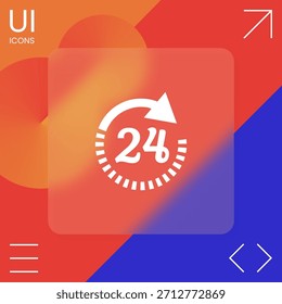 Abra ao redor do ícone de símbolo de relógio. Ícone de horário de funcionamento, elementos para seu design