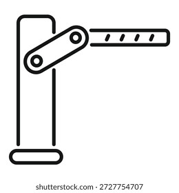 Open automatic parking barrier gate allowing access to a restricted area