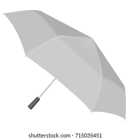 Open automatic umbrella mockup. Realistic illustration of open automatic umbrella vector mockup for web design isolated on white background