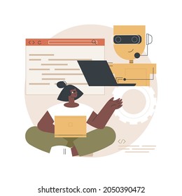 Open automation architecture abstract concept vector illustration. Software architecture, open source robotics, industrial soft development, flexible manufacturing, automation abstract metaphor.