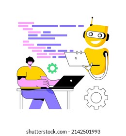 Open automation architecture abstract concept vector illustration. Software architecture, open source robotics, industrial soft development, flexible manufacturing, automation abstract metaphor.