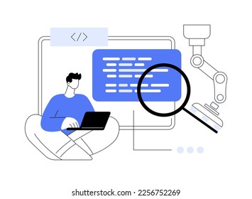 Open automation architecture abstract concept vector illustration. Software architecture, open source robotics, industrial soft development, exible manufacturing, automation abstract metaphor.