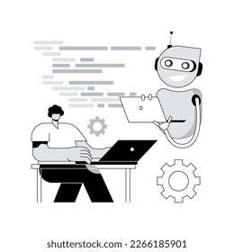 Open automation architecture abstract concept vector illustration. Software architecture, open source robotics, industrial soft development, exible manufacturing, automation abstract metaphor.