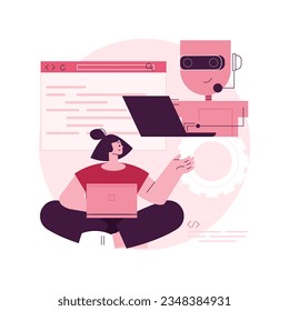 Open automation architecture abstract concept vector illustration. Software architecture, open source robotics, industrial soft development, exible manufacturing, automation abstract metaphor.