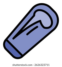 Open baby cradle icon. Outline open baby cradle vector icon color flat isolated