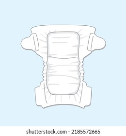 open baby diaper vector illustration