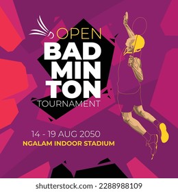 open badminton tournament flyer design