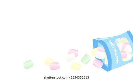 Open bag of marshmallows illustration frame_16:9