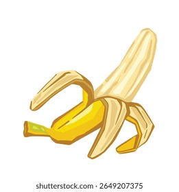 open banana hand drawn vector color