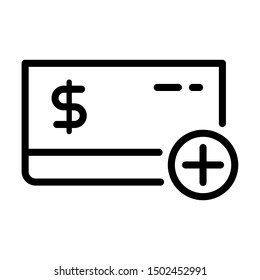 Open A Bank Account. Simple Design. Line Vector. Isolate On White Background.