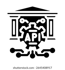 open banking api fintech glyph icon vector. open banking api fintech sign. isolated symbol illustration