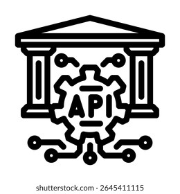 open banking api fintech line icon vector. open banking api fintech sign. isolated contour symbol black illustration