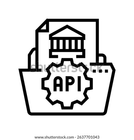 open banking api fintech line icon vector. open banking api fintech sign. isolated contour symbol black illustration