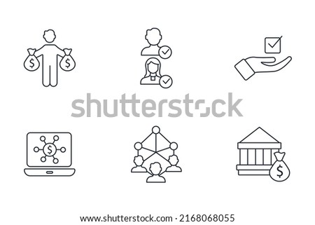 Open banking icons set . Open banking pack symbol vector elements for infographic web