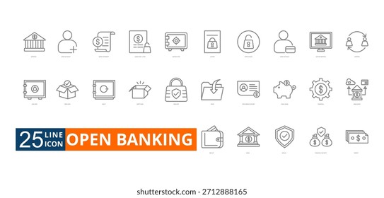 Abrir conjunto de iconos de esquema bancario