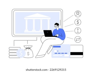 Open banking platform abstract concept vector illustration. Online banking system, digital transformation, open API applications and services development, financial transparency abstract metaphor.