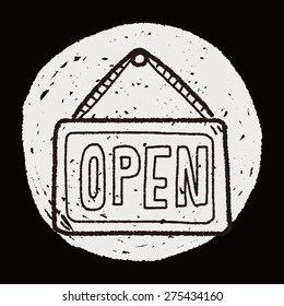 open banner doodle