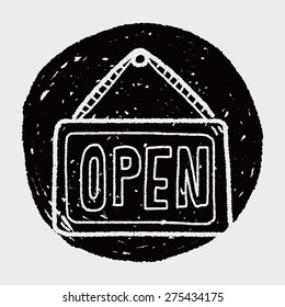 open banner doodle