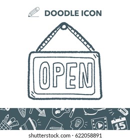 open banner doodle