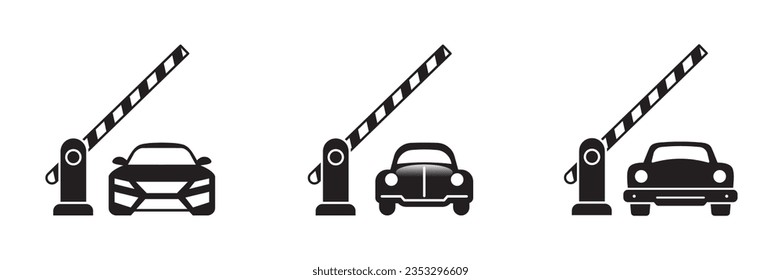 Open barrier car icon. Vector illustration.