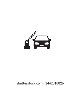 Open barrier, car vector icon on white