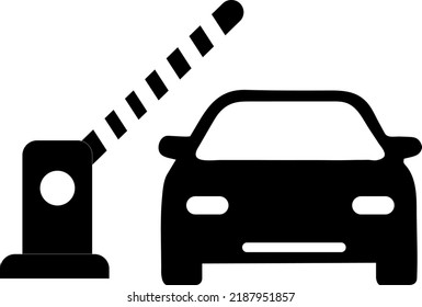 Open barrier, car vector icon illustration on white background..eps
