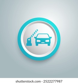 Open barrier, car vector icon blue