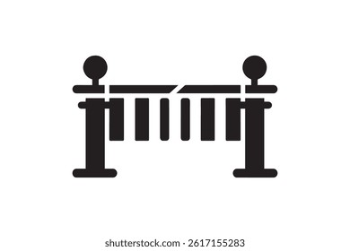 Open barrier icon vector silhouette illustration isolated white background