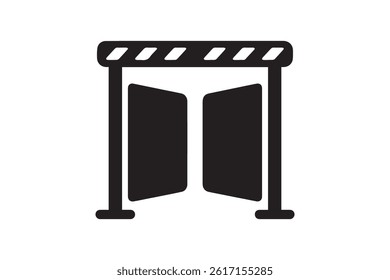 Open barrier icon vector silhouette illustration isolated white background