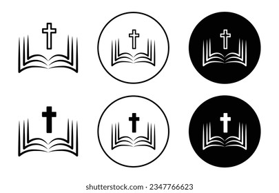 abrir el icono del libro de la Biblia en un estilo de relleno negro y delineado. 