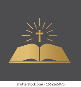 open bible book icon- vector illustration