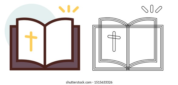 Open bible illustration vector design