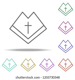 open bible outline icon. Elements of religion in multi color style icons. Simple icon for websites, web design, mobile app, info graphics
