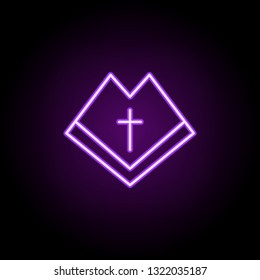 open bible outline icon. Elements of religion in neon style icons. Simple icon for websites, web design, mobile app, info graphics
