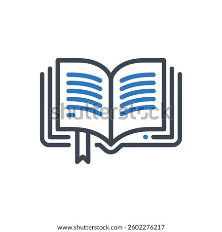 Open Bible with Reading Icon On White Background